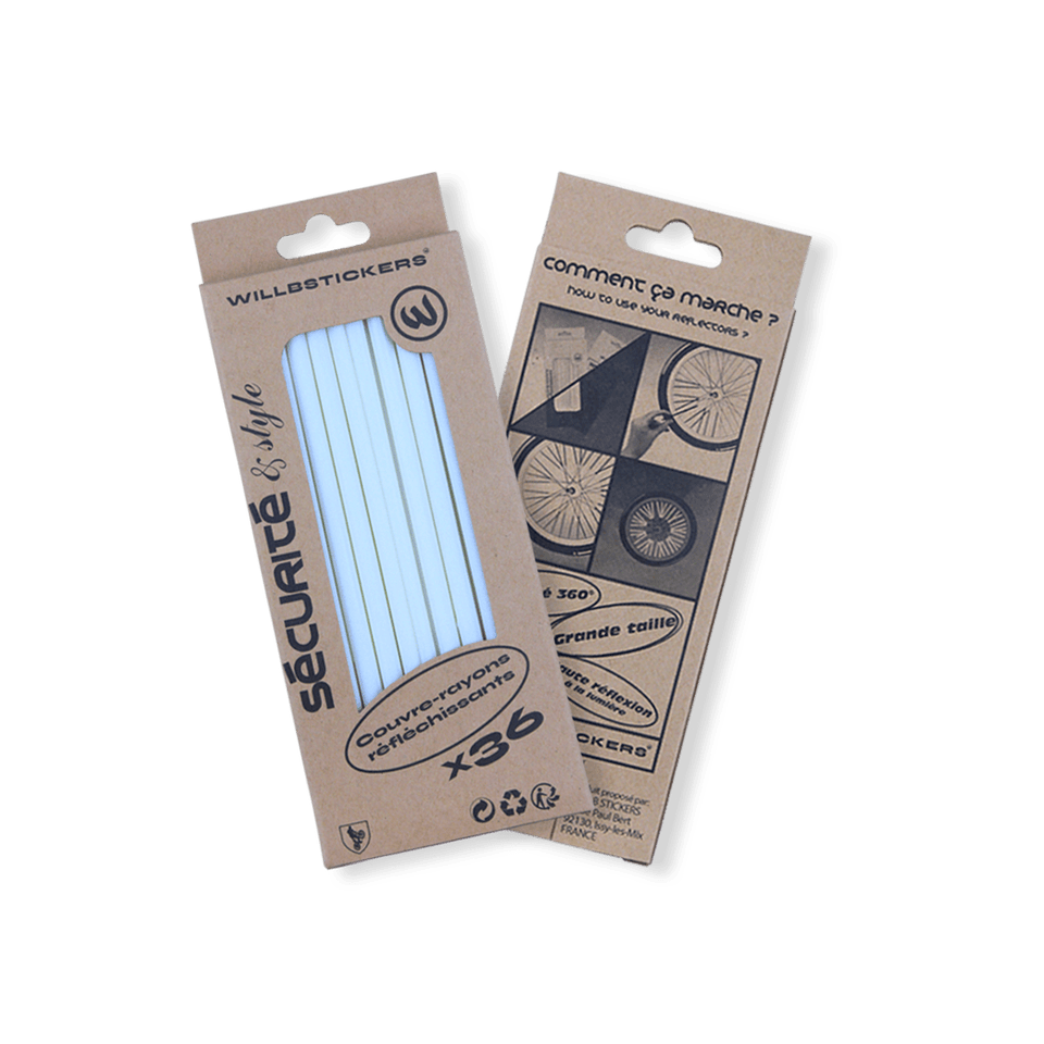 couvre rayons réflecteurs de roue reflective réfléchissant nuit visibilité sécurité vélo bicycle secure 3M blanc